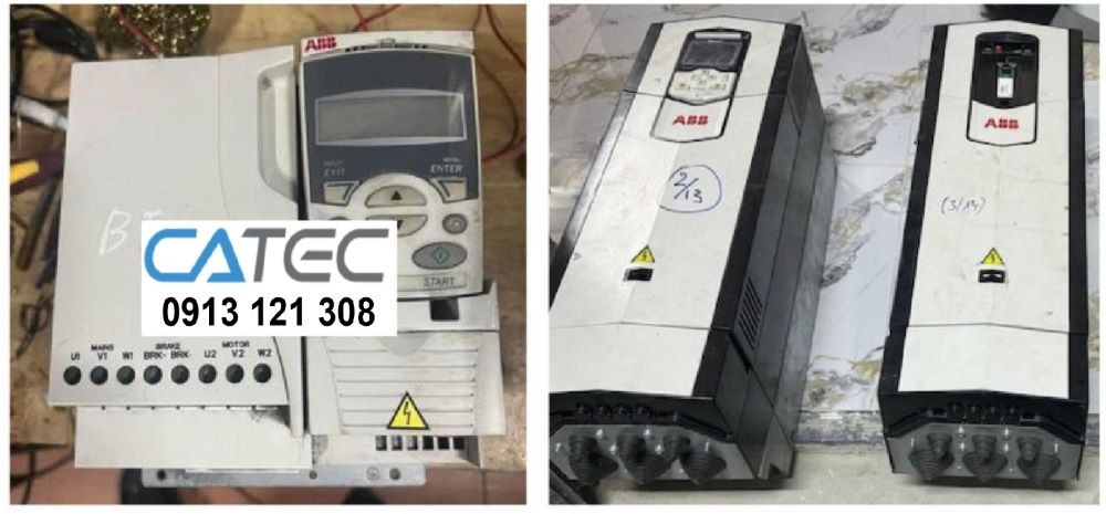hình ảnh công ty catec đang sửa chữa biến tần báo lỗi
