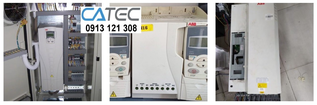 Hình ảnh biến tần ABB đang được kỹ sư Catec sửa chữa lỗi phần cứng 