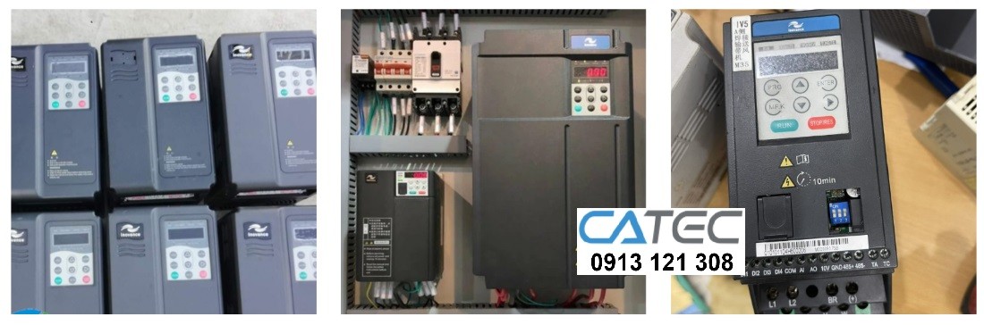 Hình ảnh biến tần Inovance đang được kỹ sư Catec sửa chữa lỗi phần cứng 
